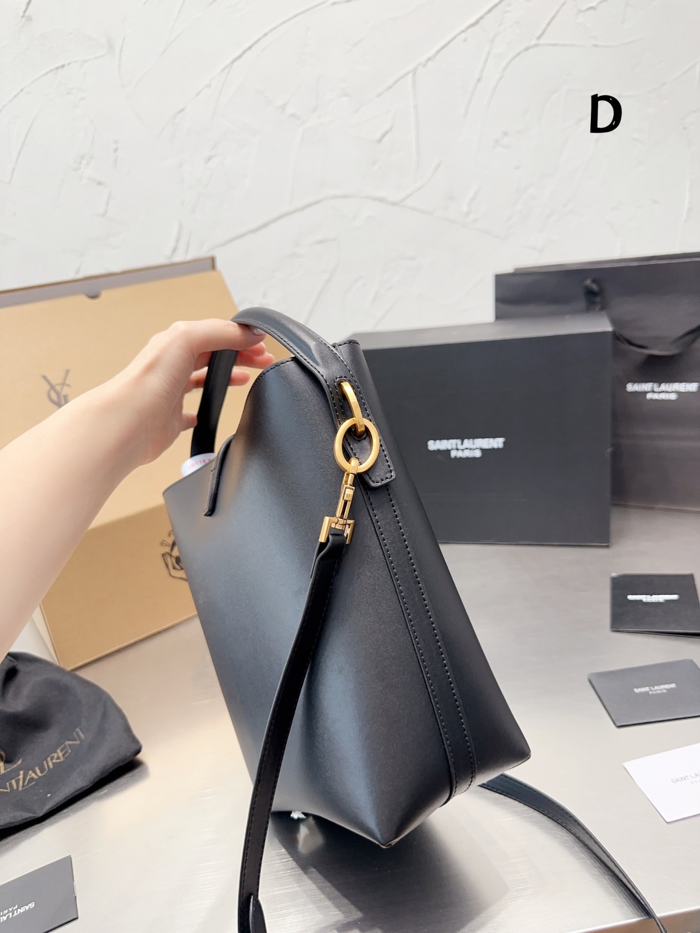 YSL bucket chain crossbody bag