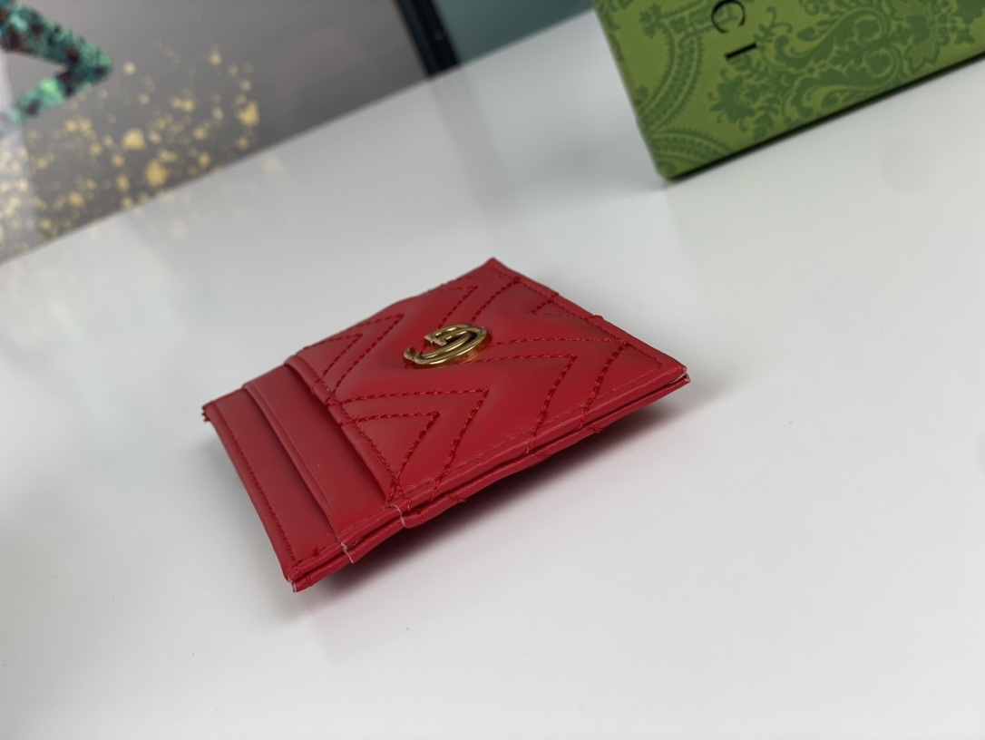 Replica Gucci GG Marmont Women Real Leather Card Bag
