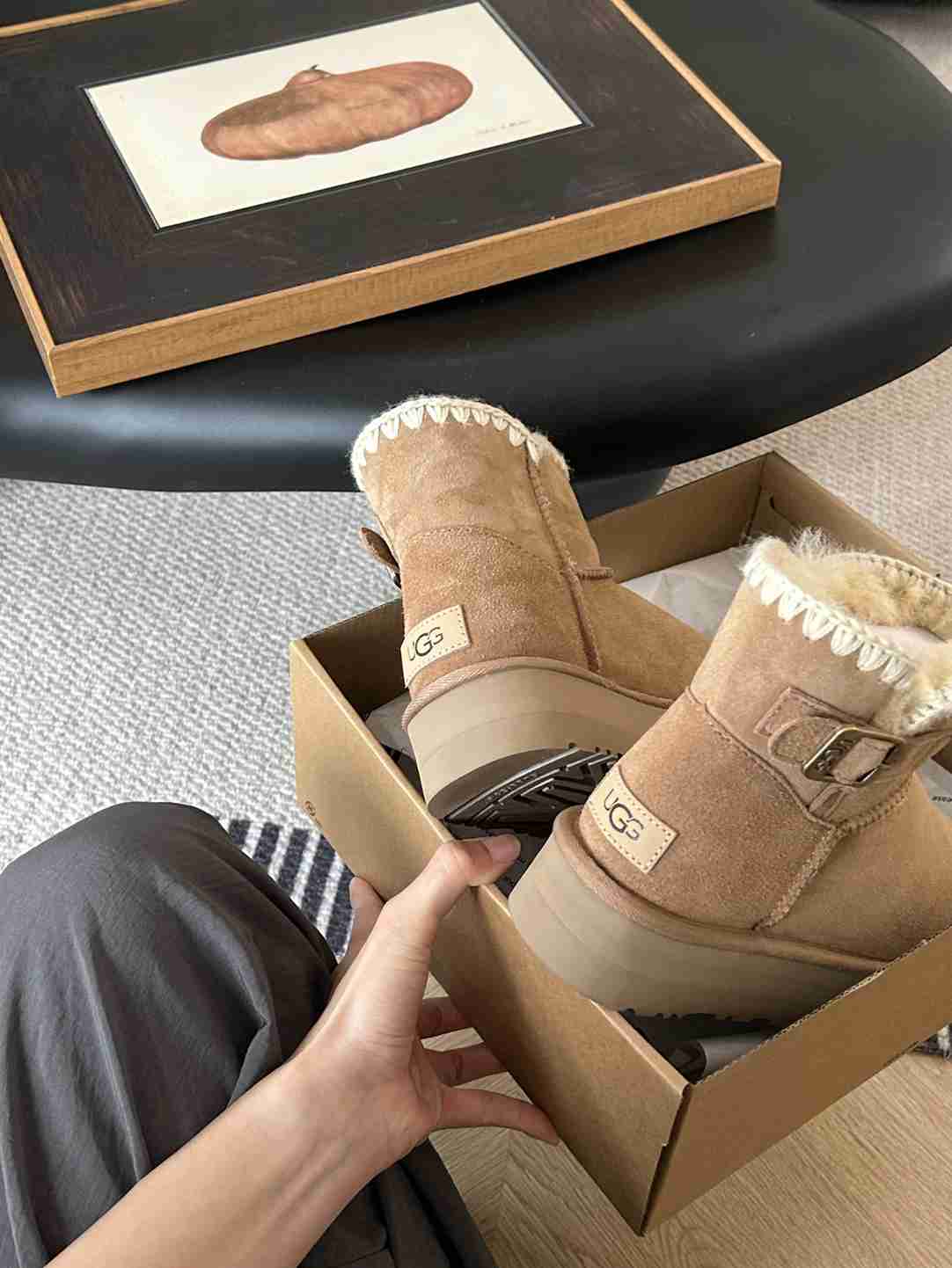 High Quality Women's Genuine Suede Pull on Boot Fuzzy Boots