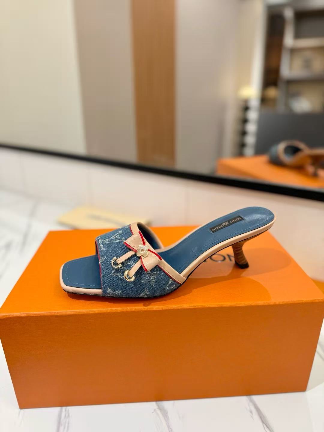 Louis Vuitton presbytery/denim sandals