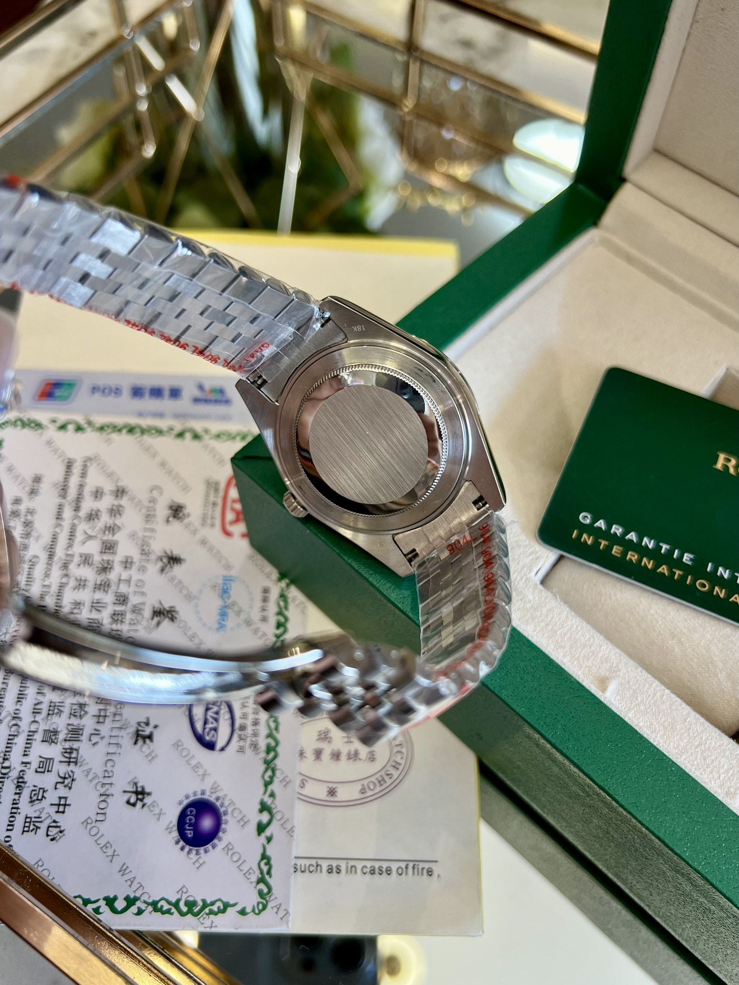 Replica Rolex Datejust Blue Dial Jubilee 18K White Gold Bezel Watch