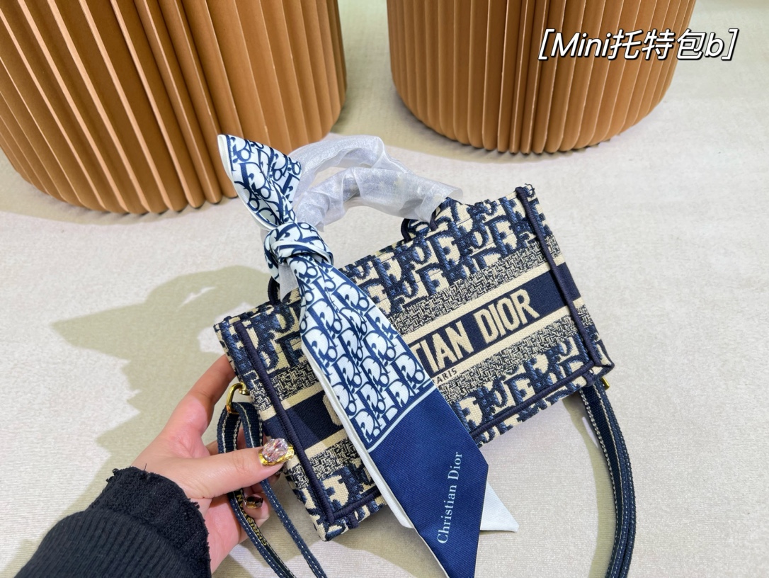 Replica DIOR Book Tote Oblique Canvas Mini Bag