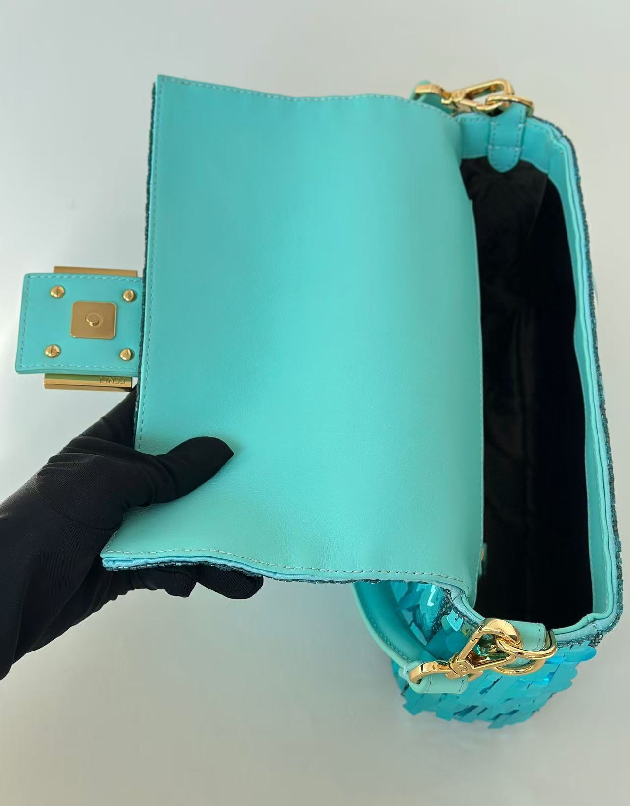 Fendi bead baguette bag hand-sewn