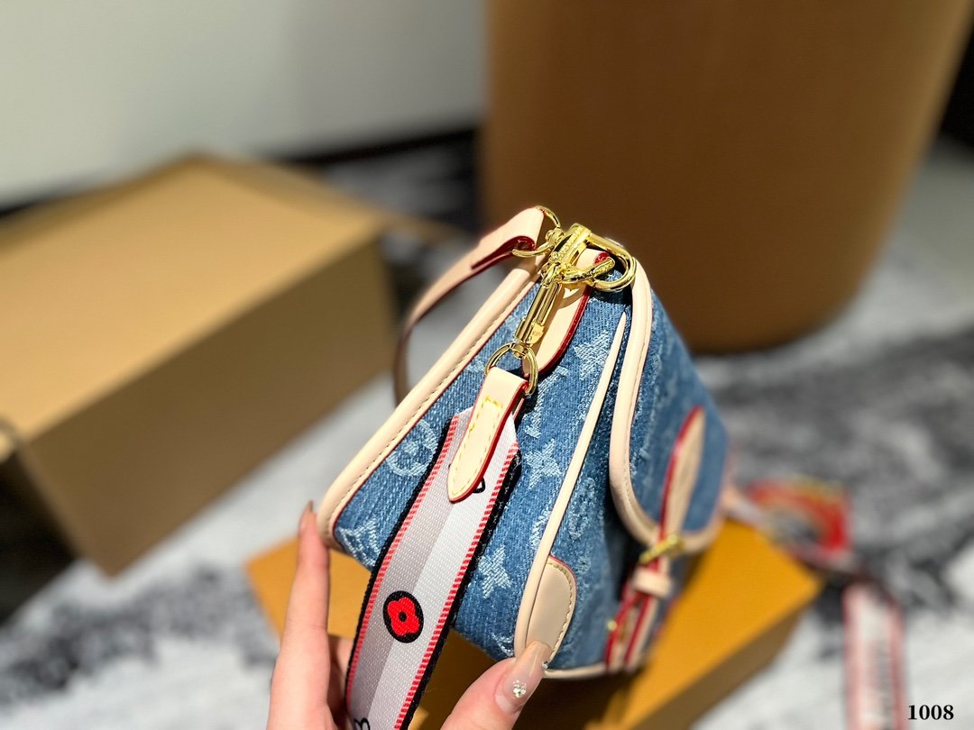 Lv Diane Denim underarm baguette bag