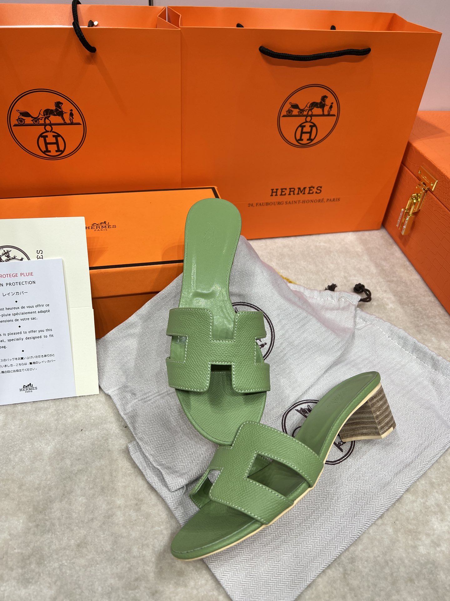 Hermes wooden chunky sandals