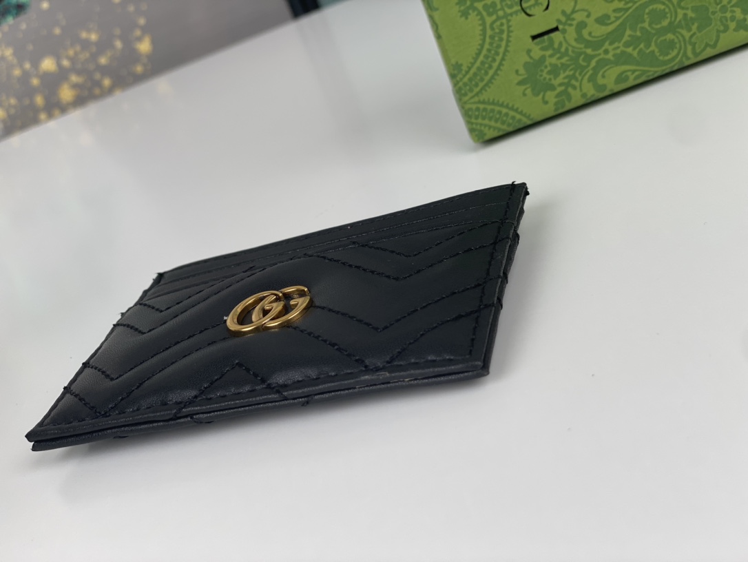 Replica Gucci GG Marmont Women Real Leather Card Bag