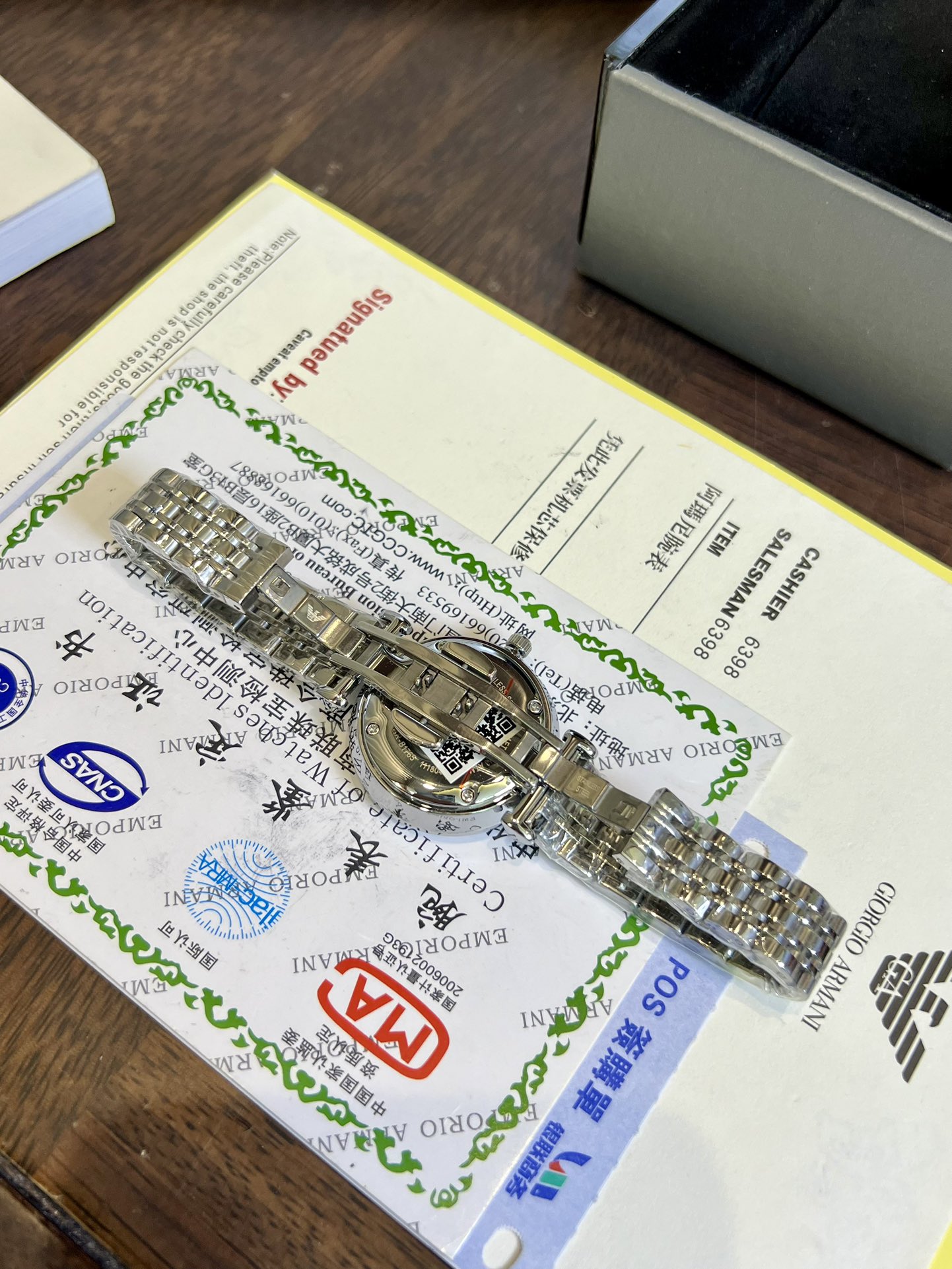 Replica Emporio Armani AR1925 Crystal Pave White Dial Stainless Steel Ladies Watch