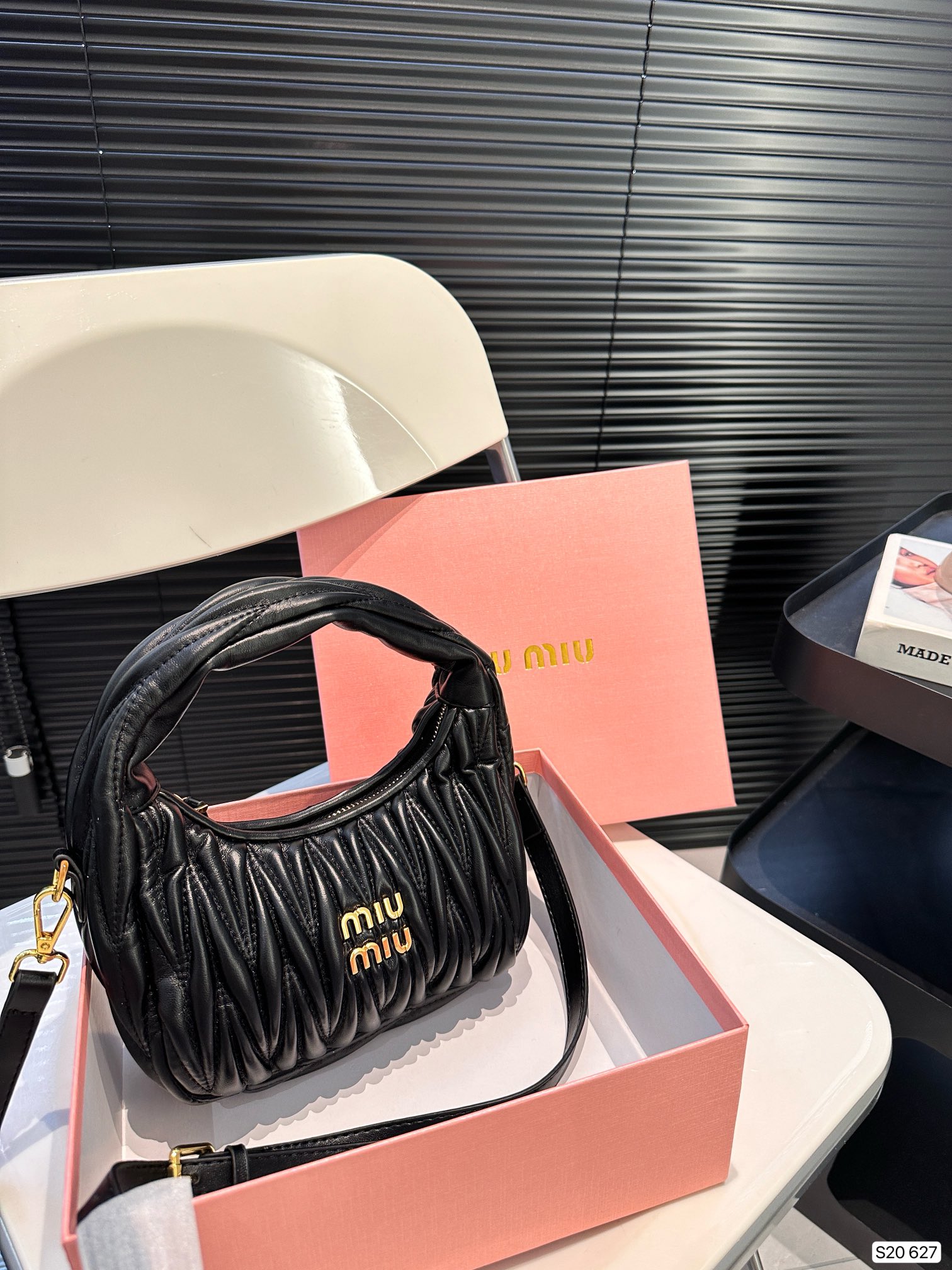 Replica Miu Miu  Small Nappa Leather Wander Top-Handle Bag