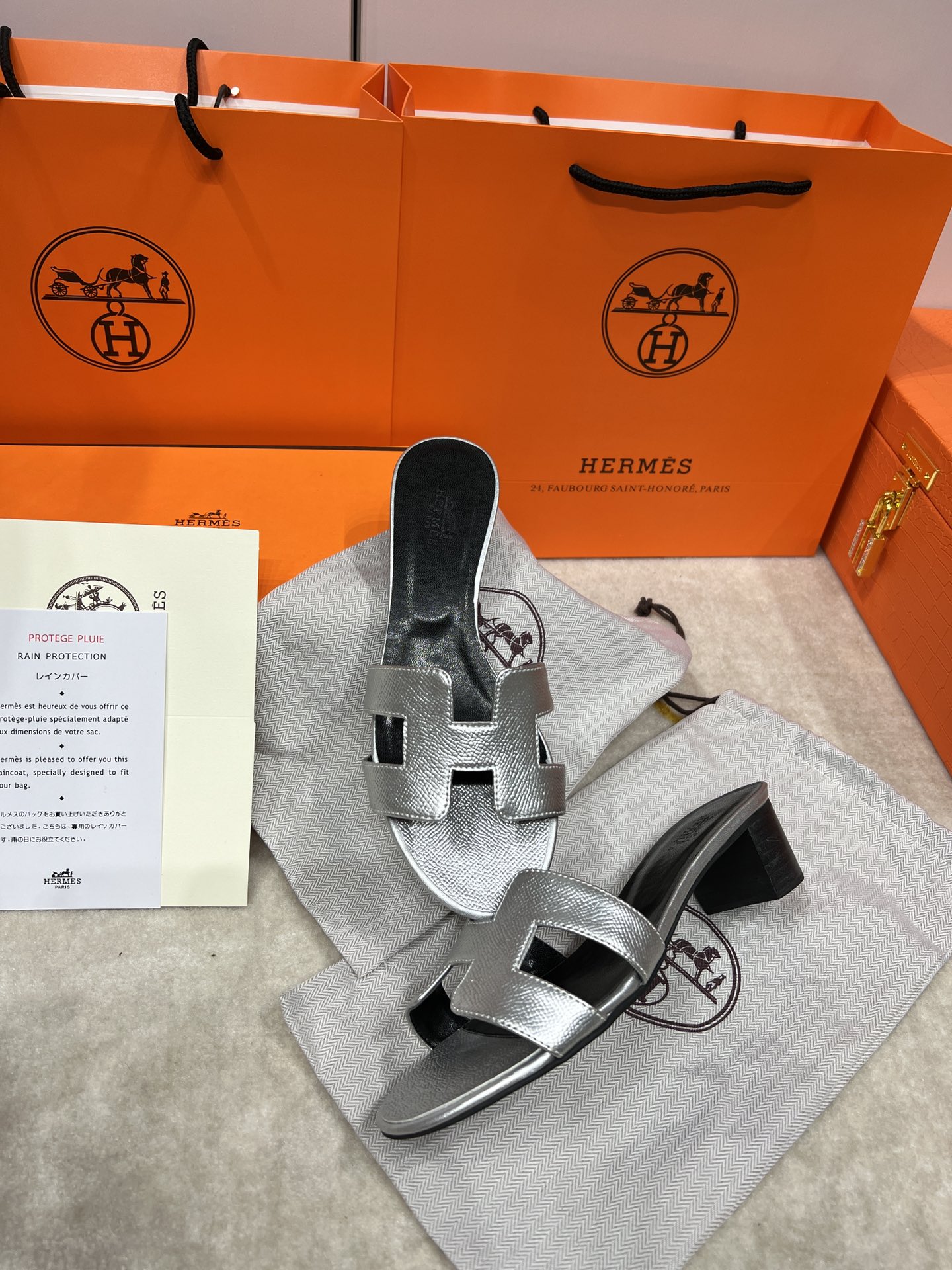 Hermes wooden chunky sandals