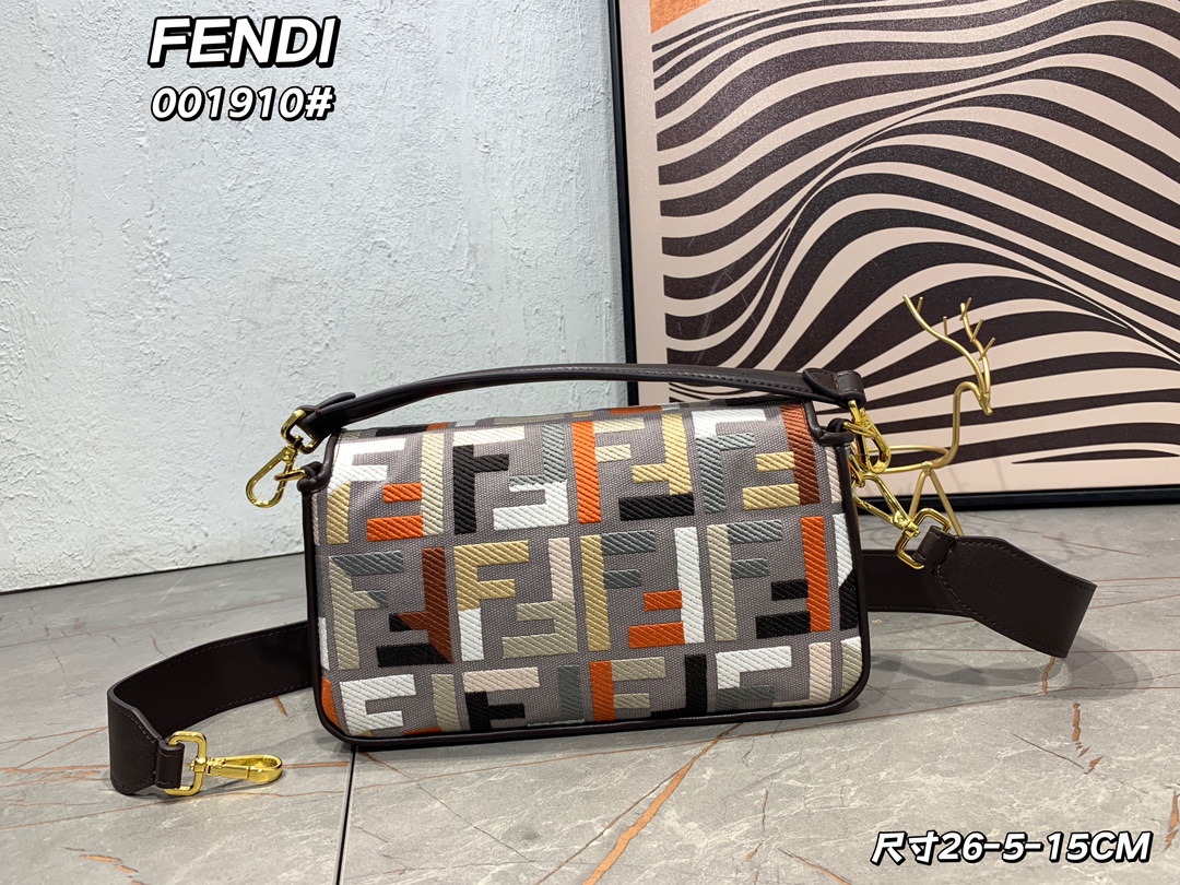 Fendi embroidered baguette bag