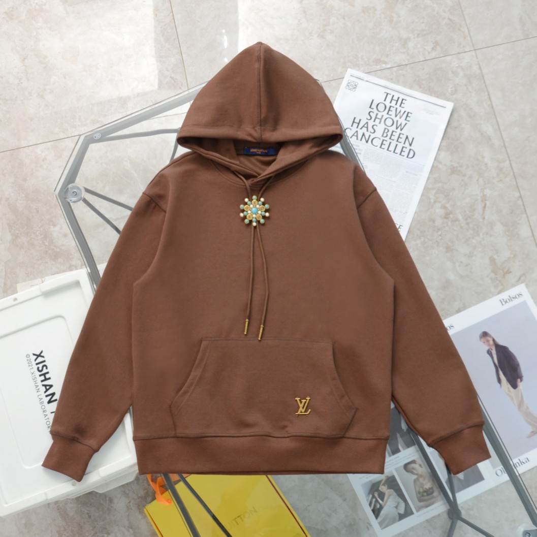 Replica Lv sunflower decorated hoodie