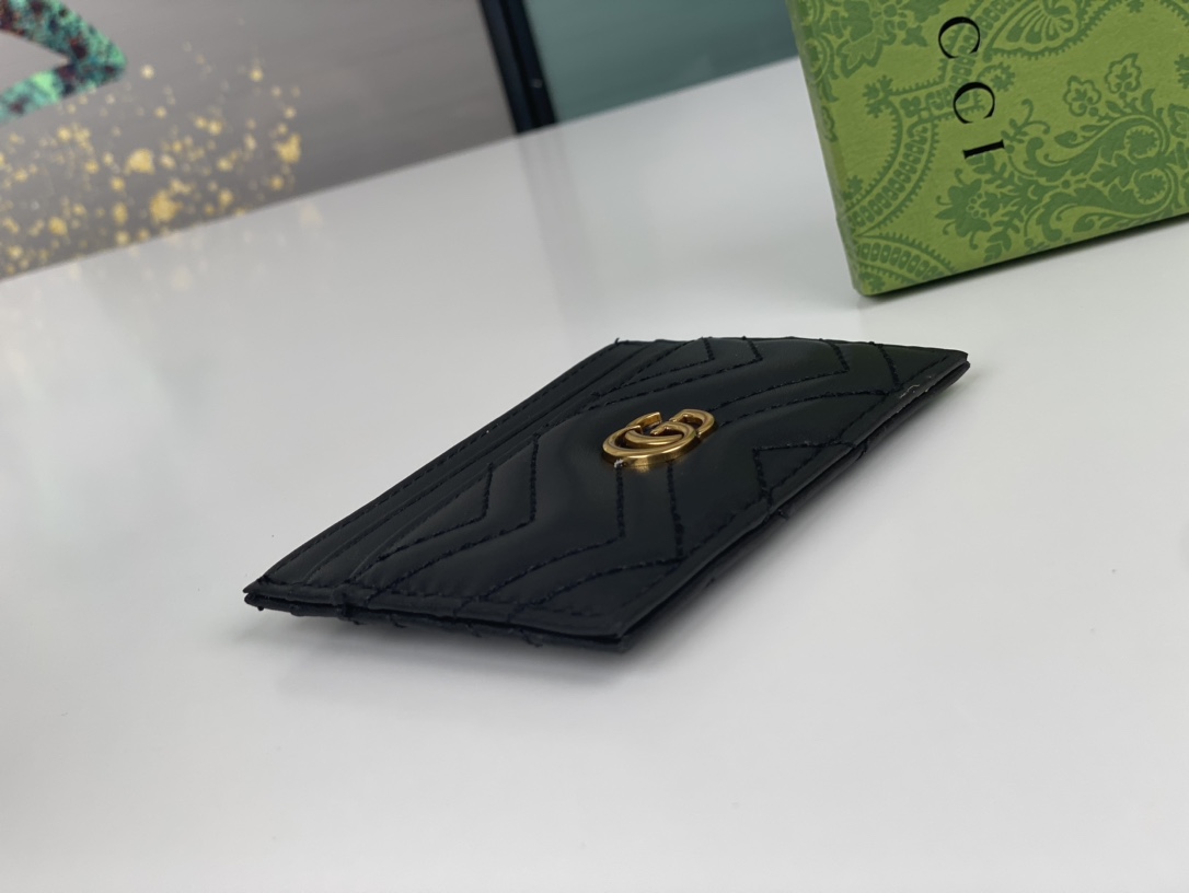 Replica Gucci GG Marmont Women Real Leather Card Bag
