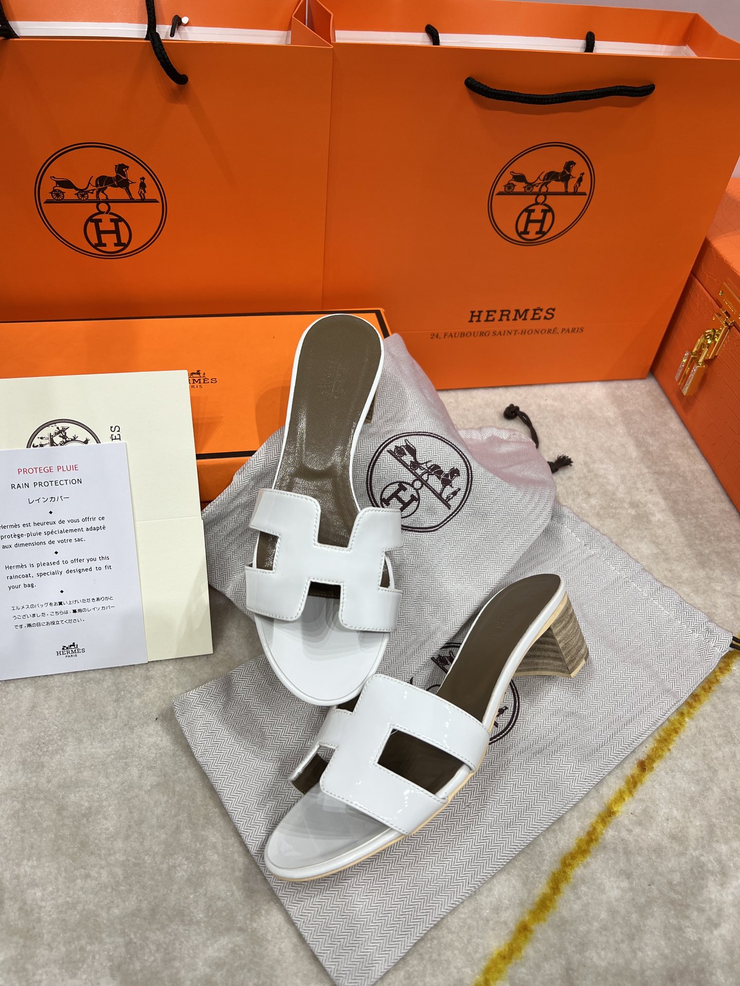 Hermes wooden chunky sandals