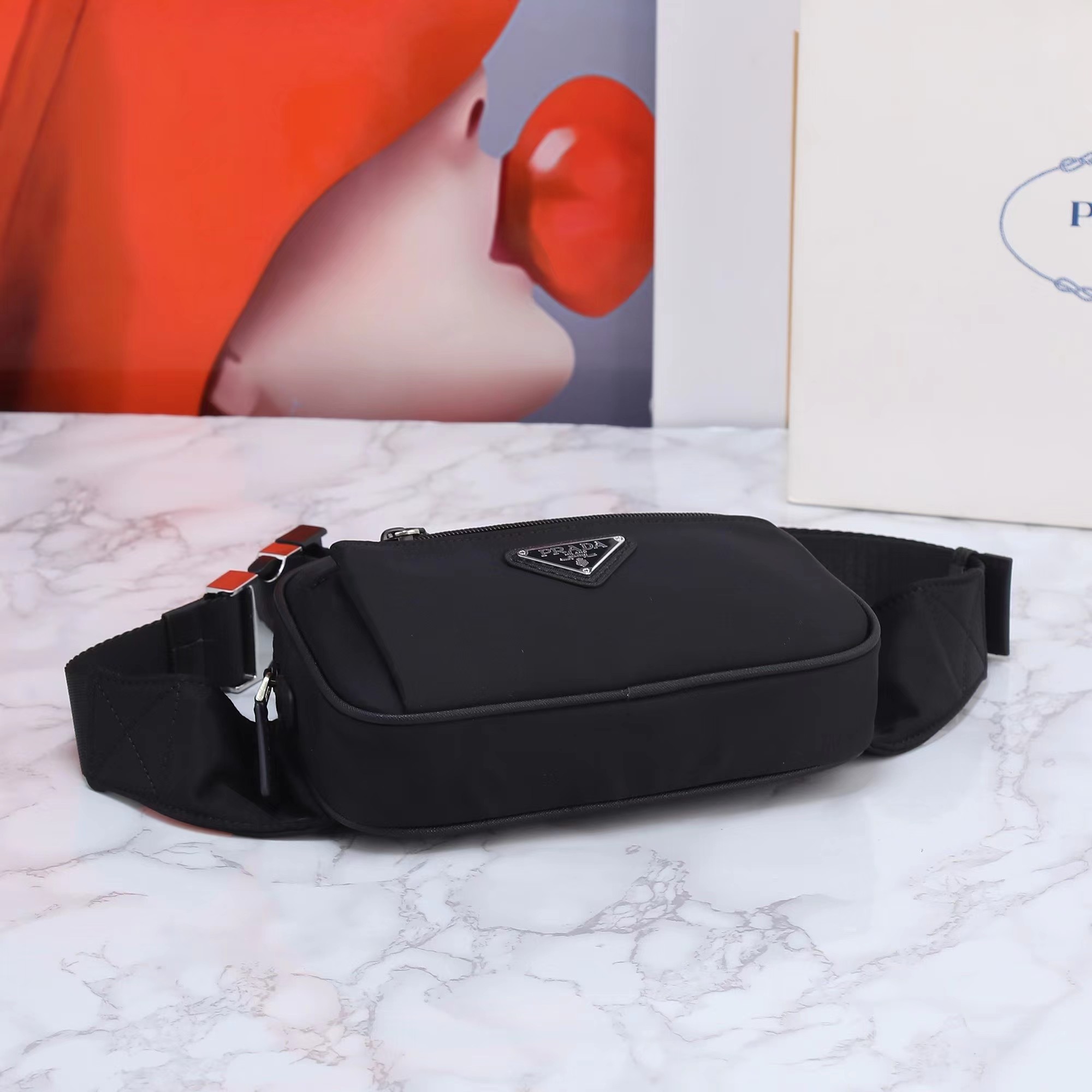 High Quality Prada Nylon waist and chest Unisex bags