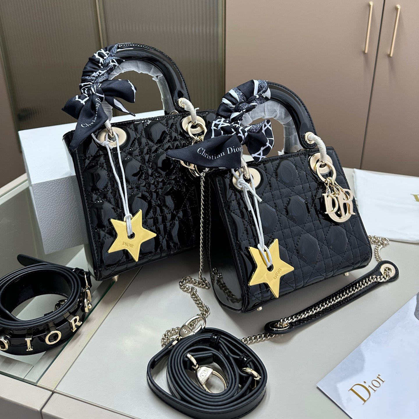 Top Original Dior Lacquer Leather D-lite lady bag