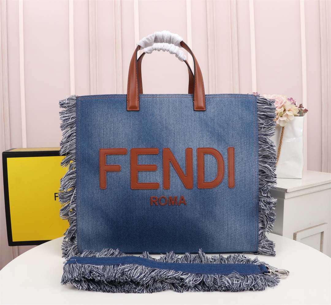 Fendi denim tote bag shoulder bag
