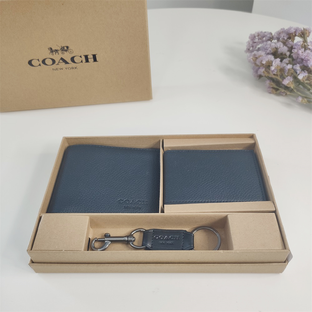 Coach 3 In 1 Wallet Men Folding Wallet Purse