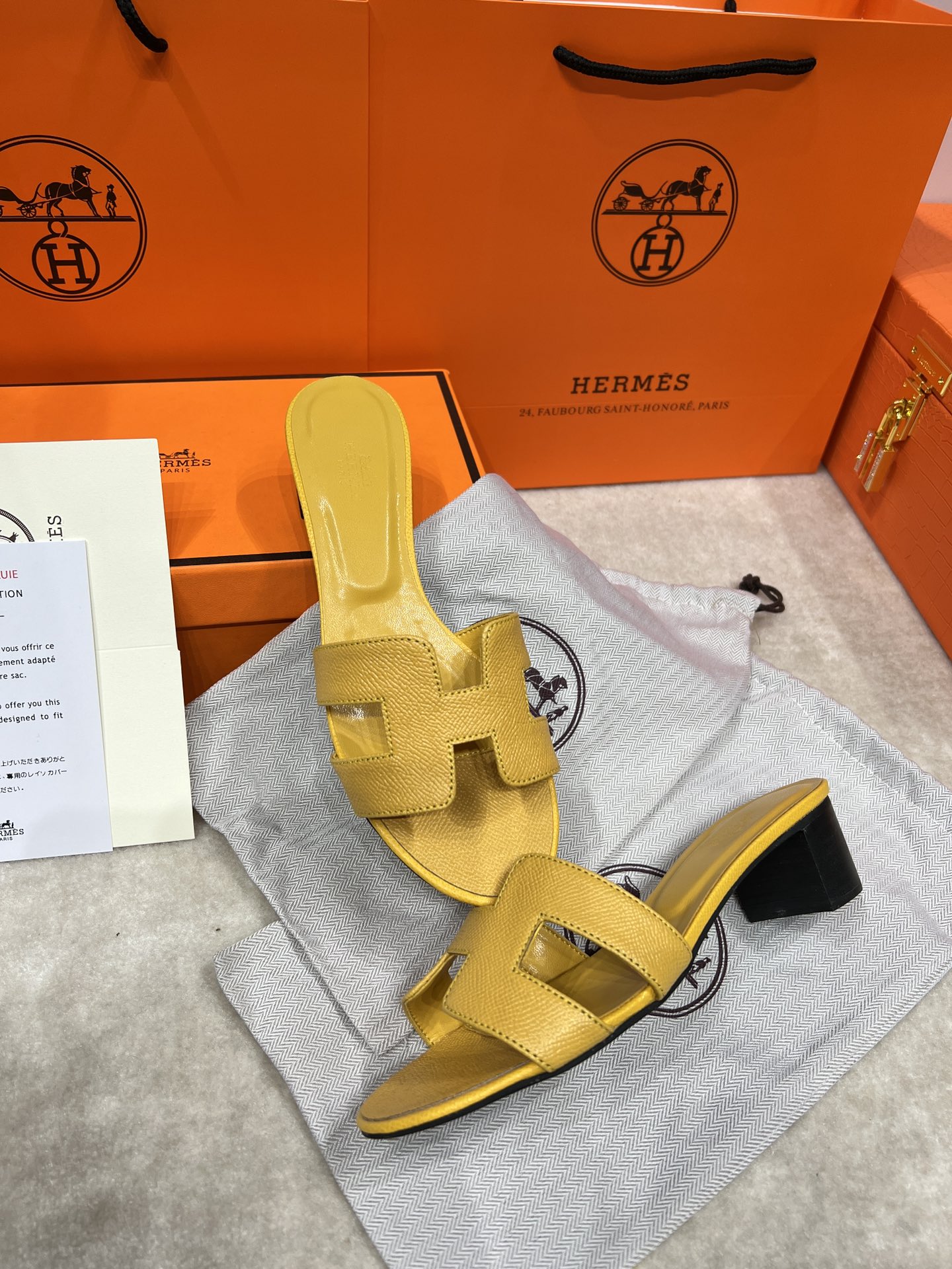 Hermes wooden chunky sandals