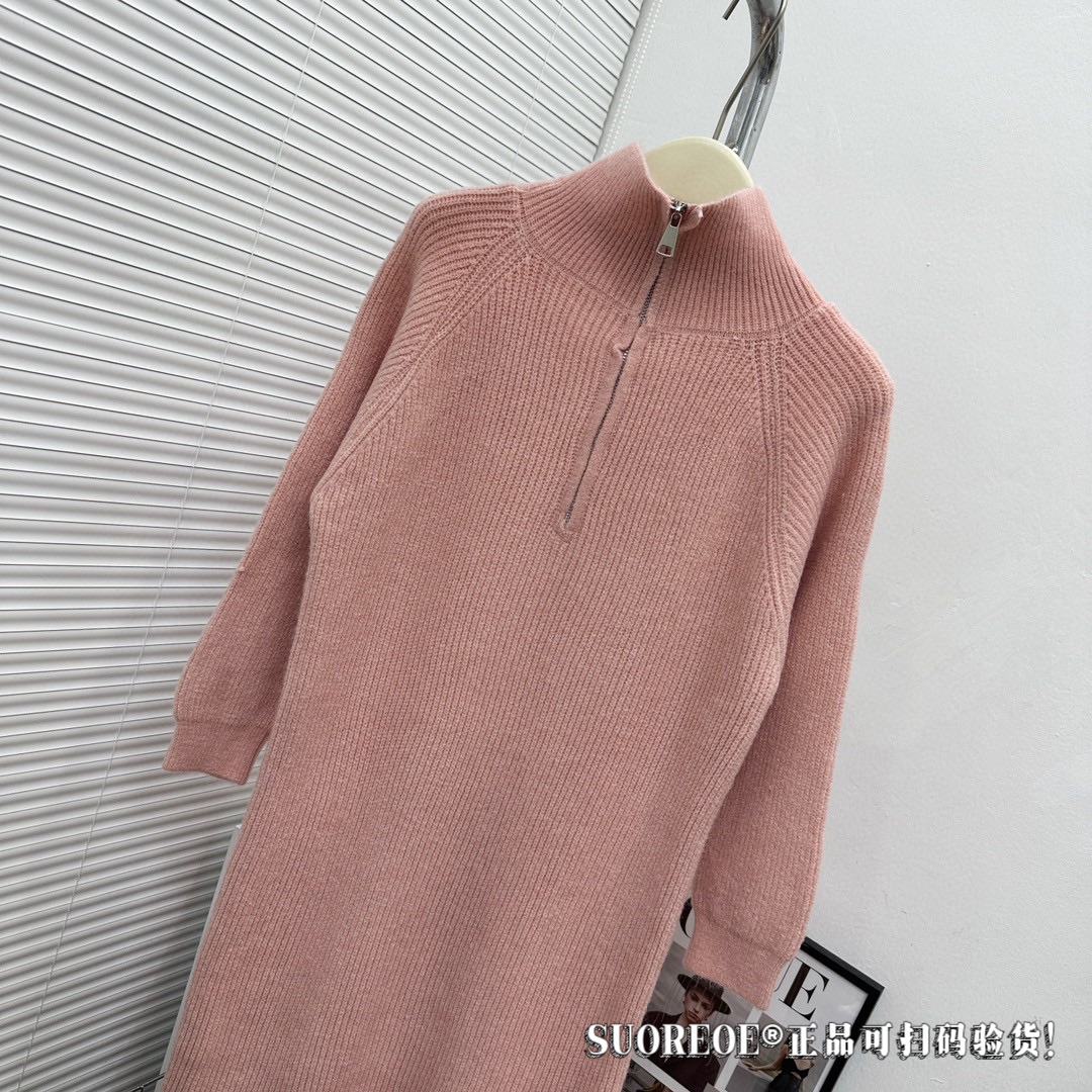Ladies' Minimalist zipper woolen dress