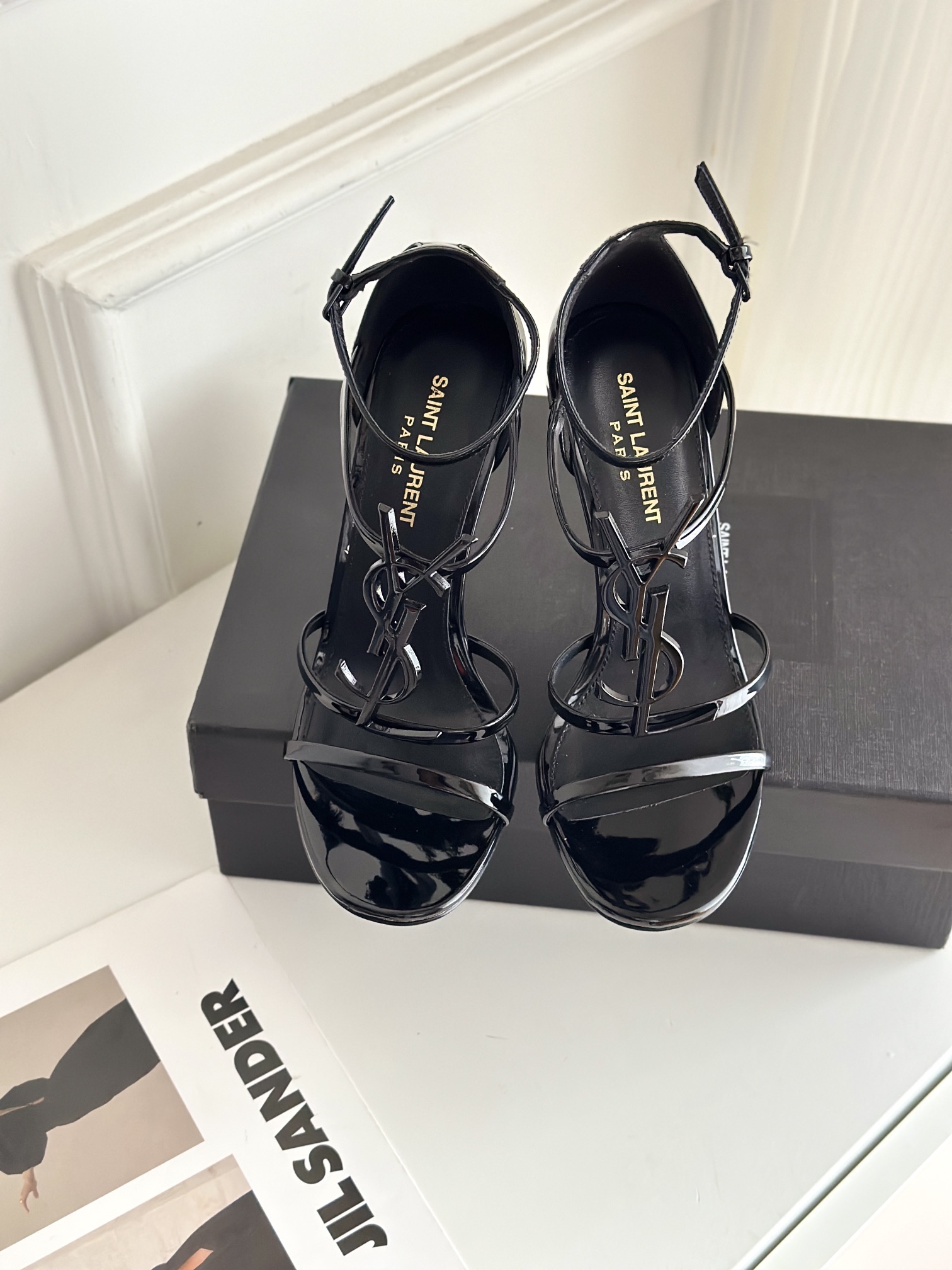 SAINT LAURENT LOGO high-heeled sandals