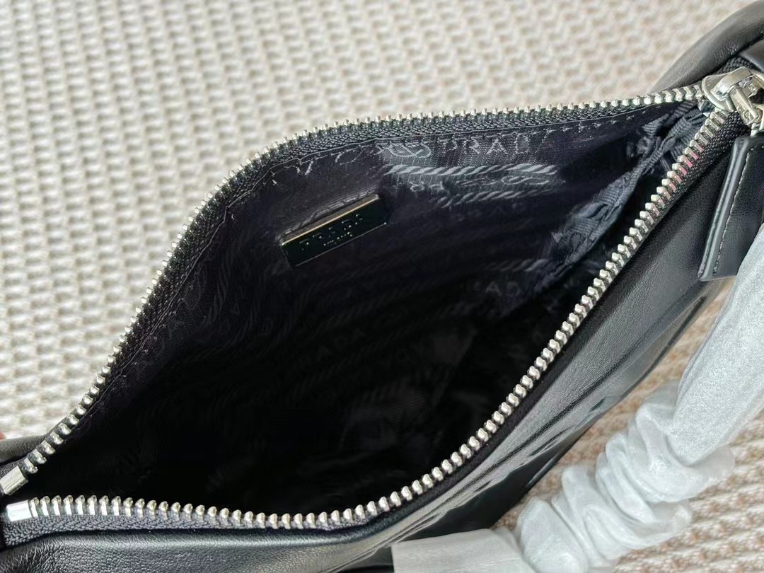 Prada Triangle Pouch / clutch in black saffiano leather