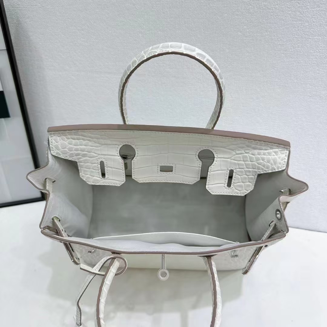 Hermes Platinum Alligator Pattern crossbody bag