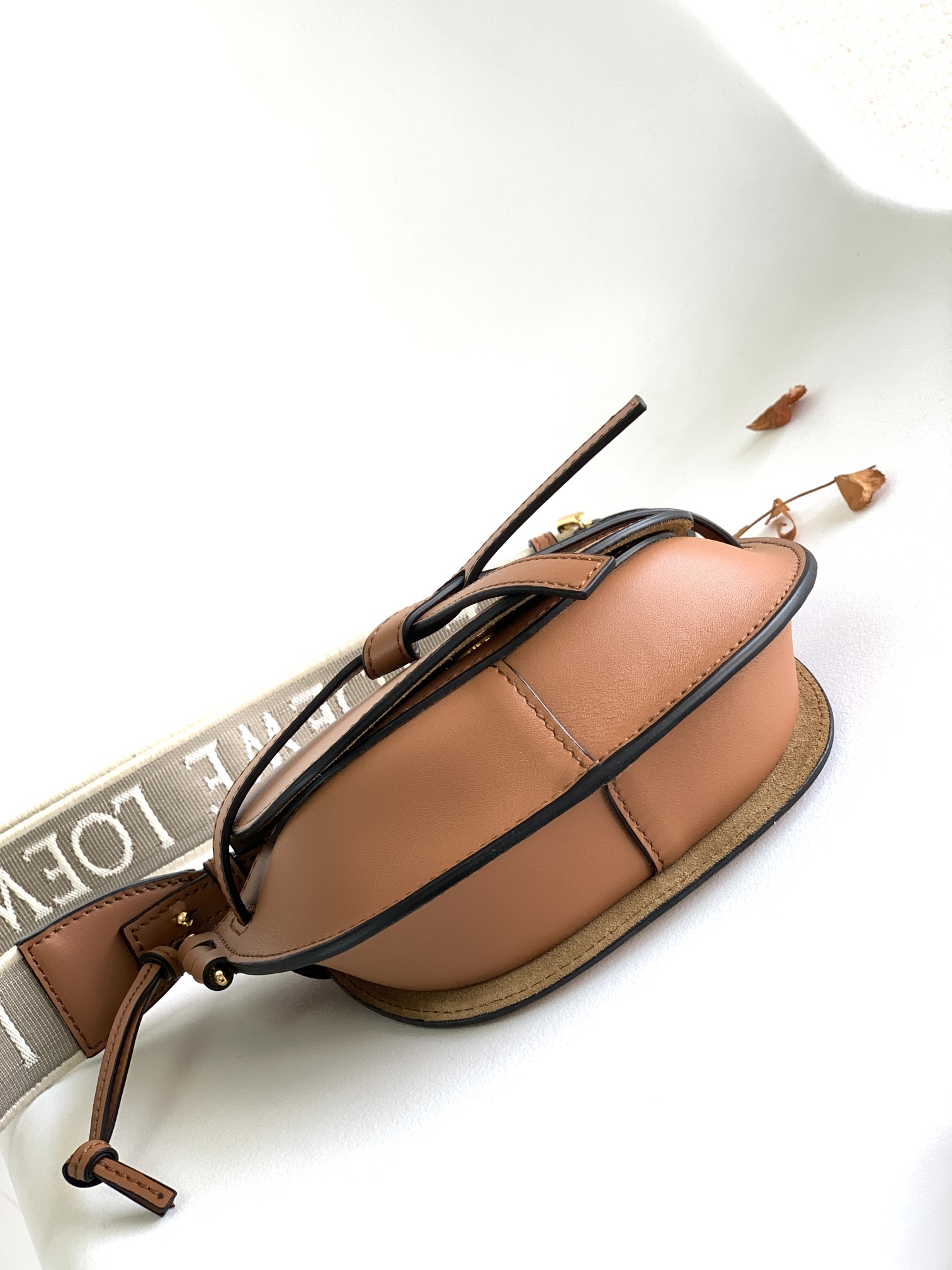 Replica Loewe Women Small Gate Bag in Soft Calfskin and Jacquard-Black