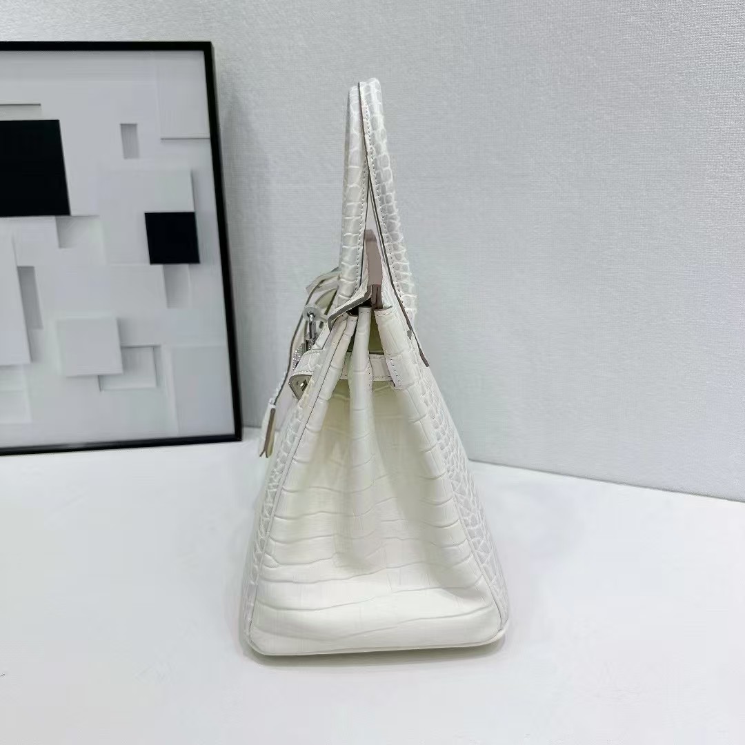 Hermes Platinum Alligator Pattern crossbody bag