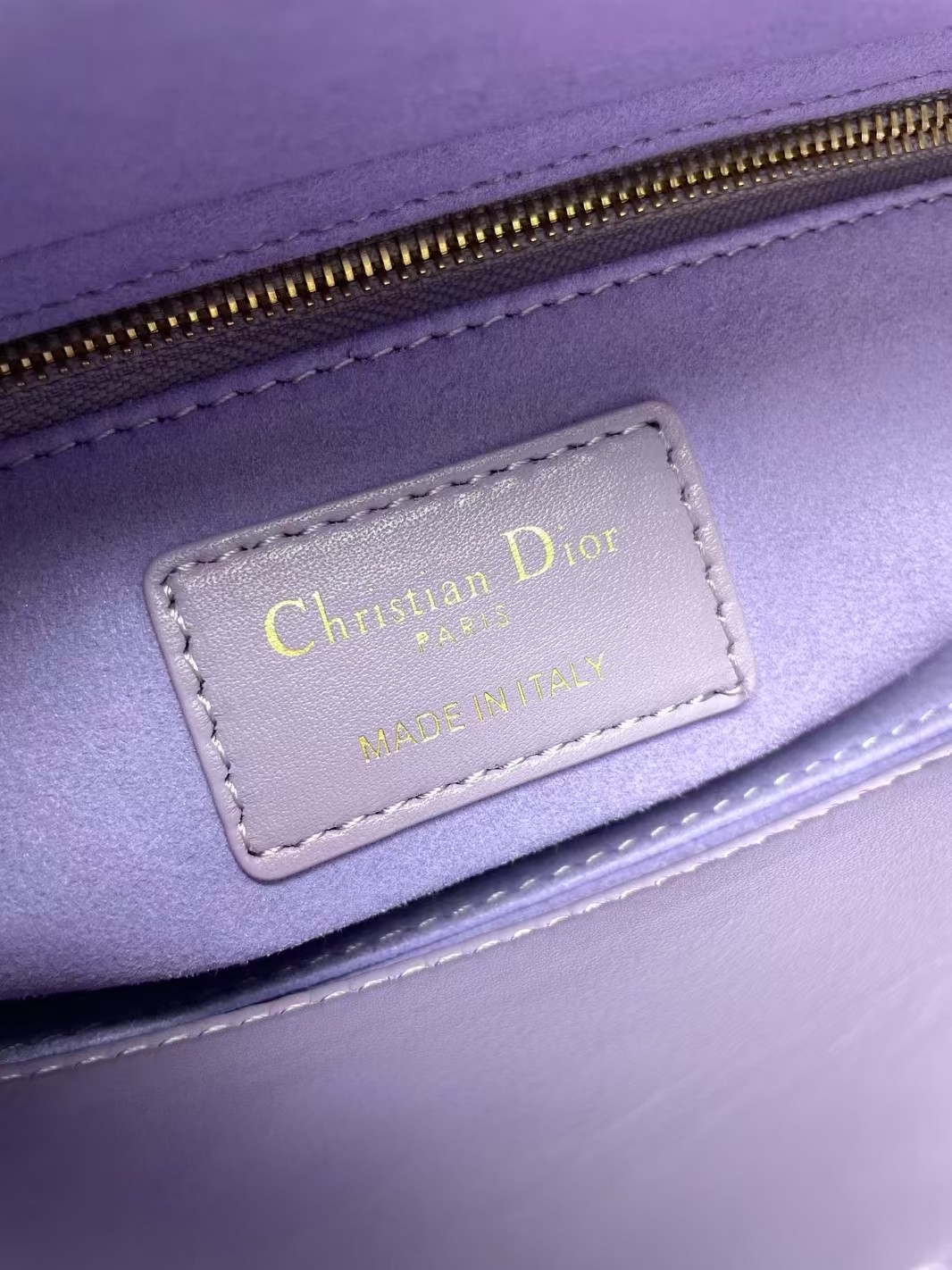 Top version Dior lady Purple sheepskin handbag