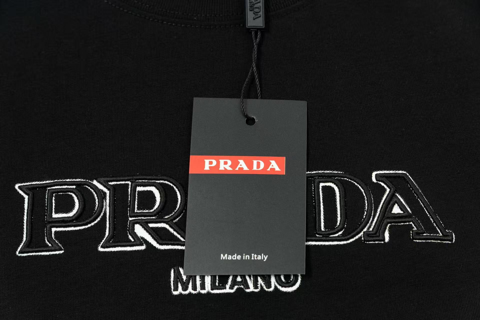 Prada embroidered letter logo T-shirt