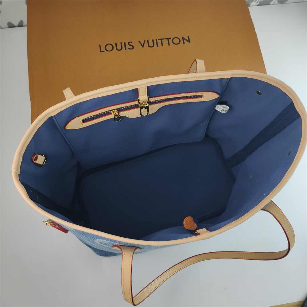 Replica Louis Vuitton denim Canvas Large Neverfull Tote Bag