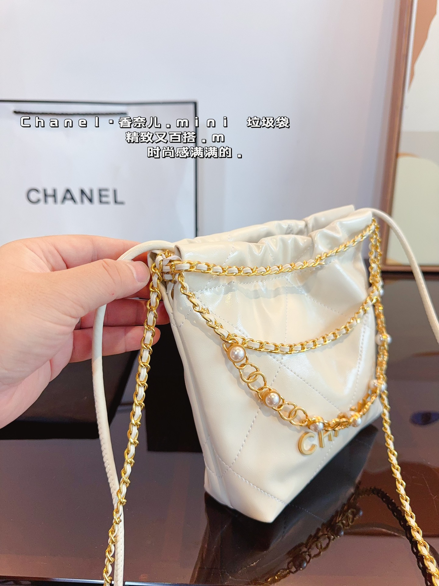Chanel replica Bag 24A pendant Pearl bag