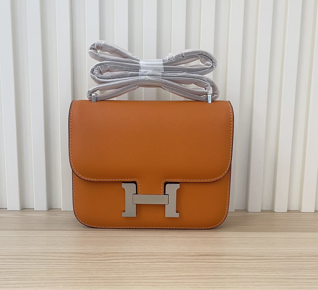 Hermes Women Constance 24 Bag Epsom Leather-Orange/Gold