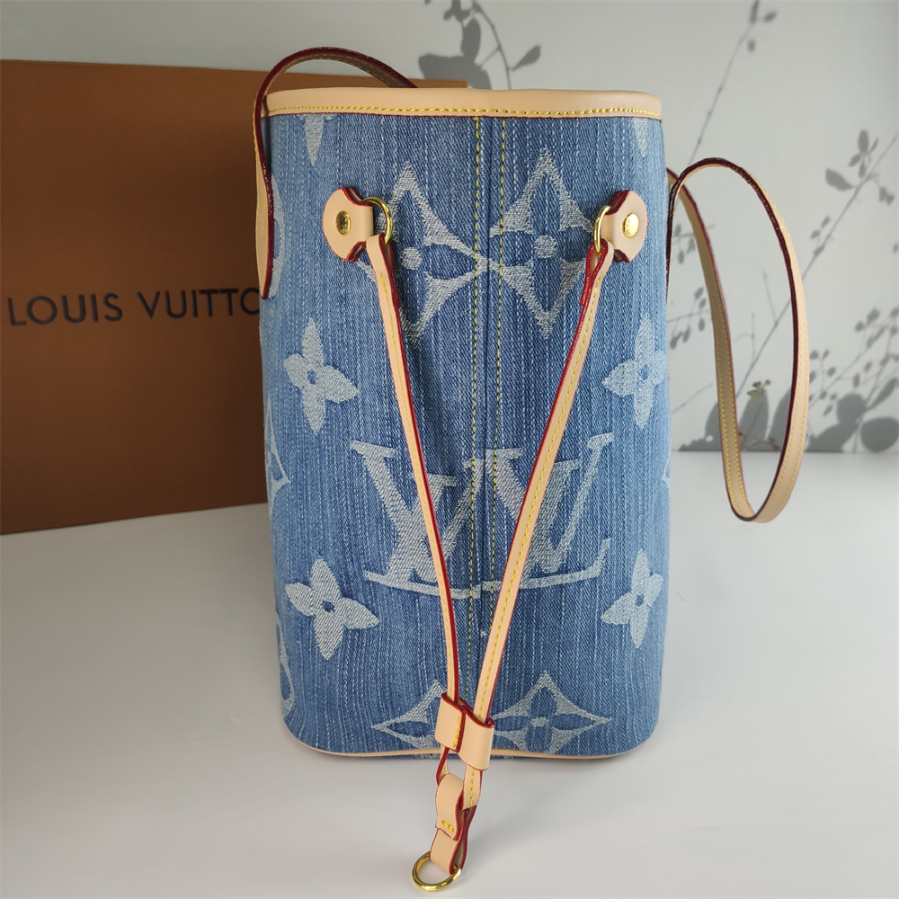 Replica Louis Vuitton denim Canvas Large Neverfull Tote Bag