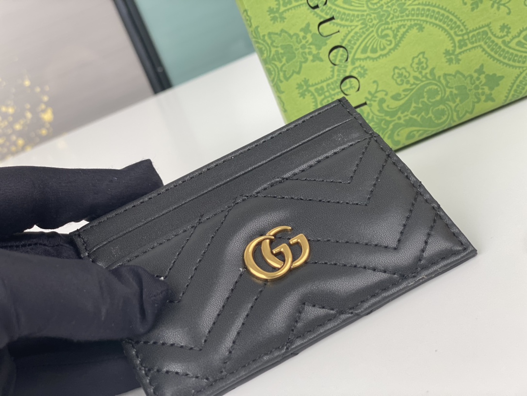 Replica Gucci GG Marmont Women Real Leather Card Bag