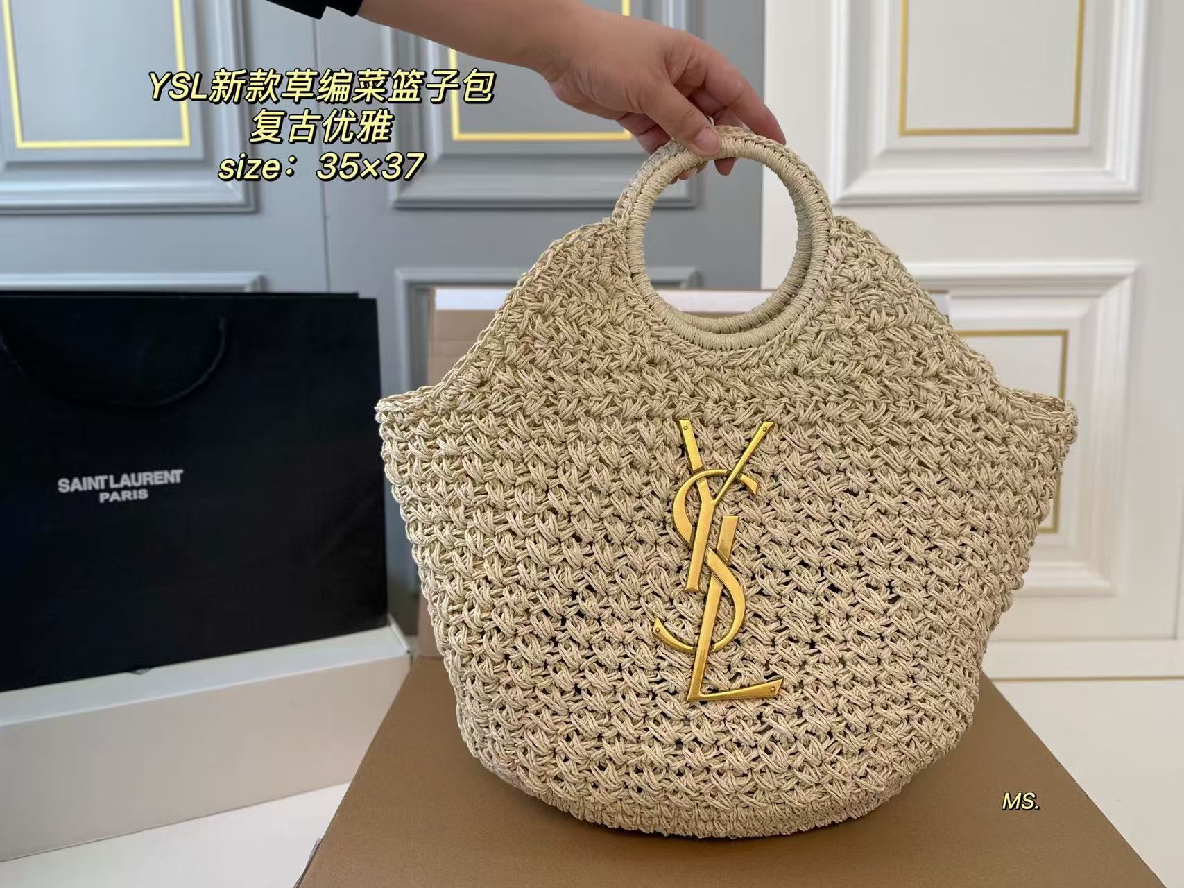 YSL new straw bag