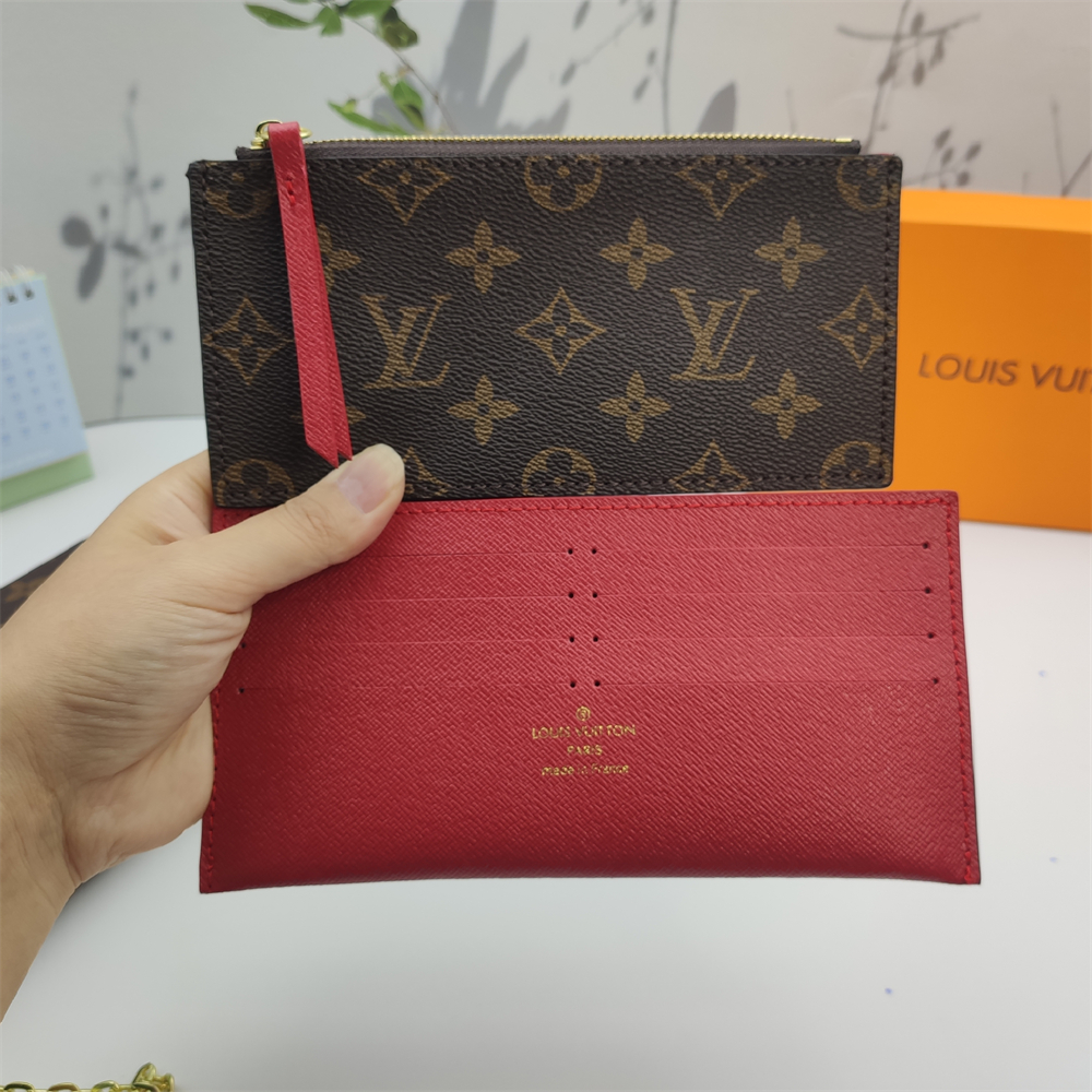 LV Louis Vuitton Félicie Pochette Monogram Canvas Fuchsia Crossbody Bag