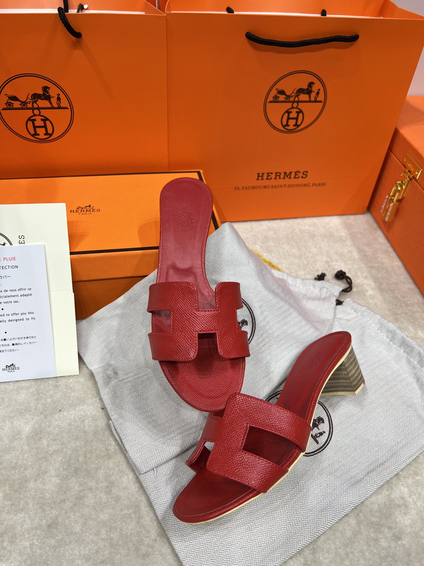 Hermes wooden chunky sandals