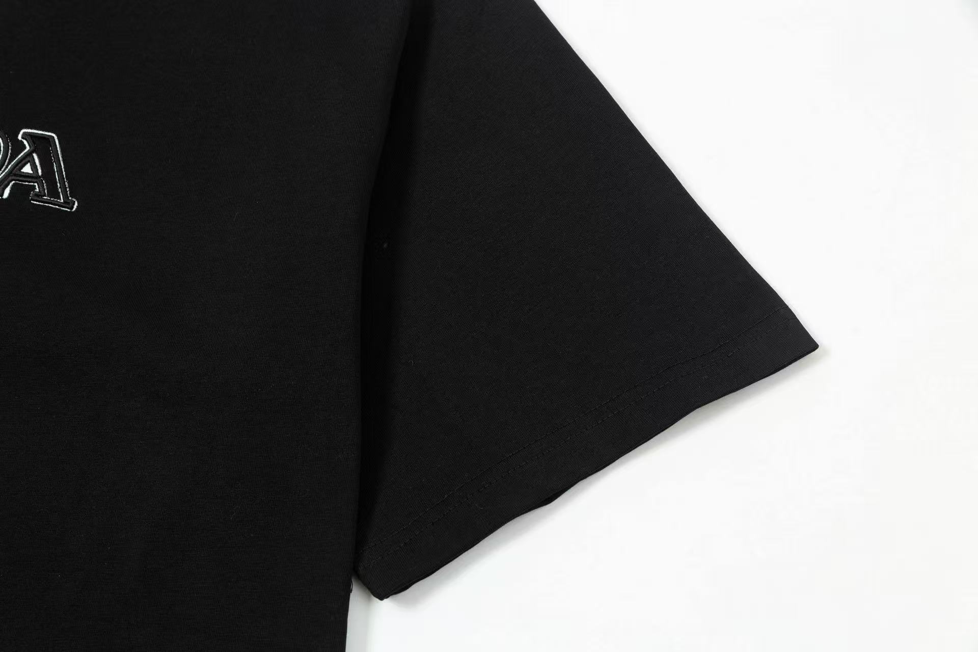 Prada embroidered letter logo T-shirt