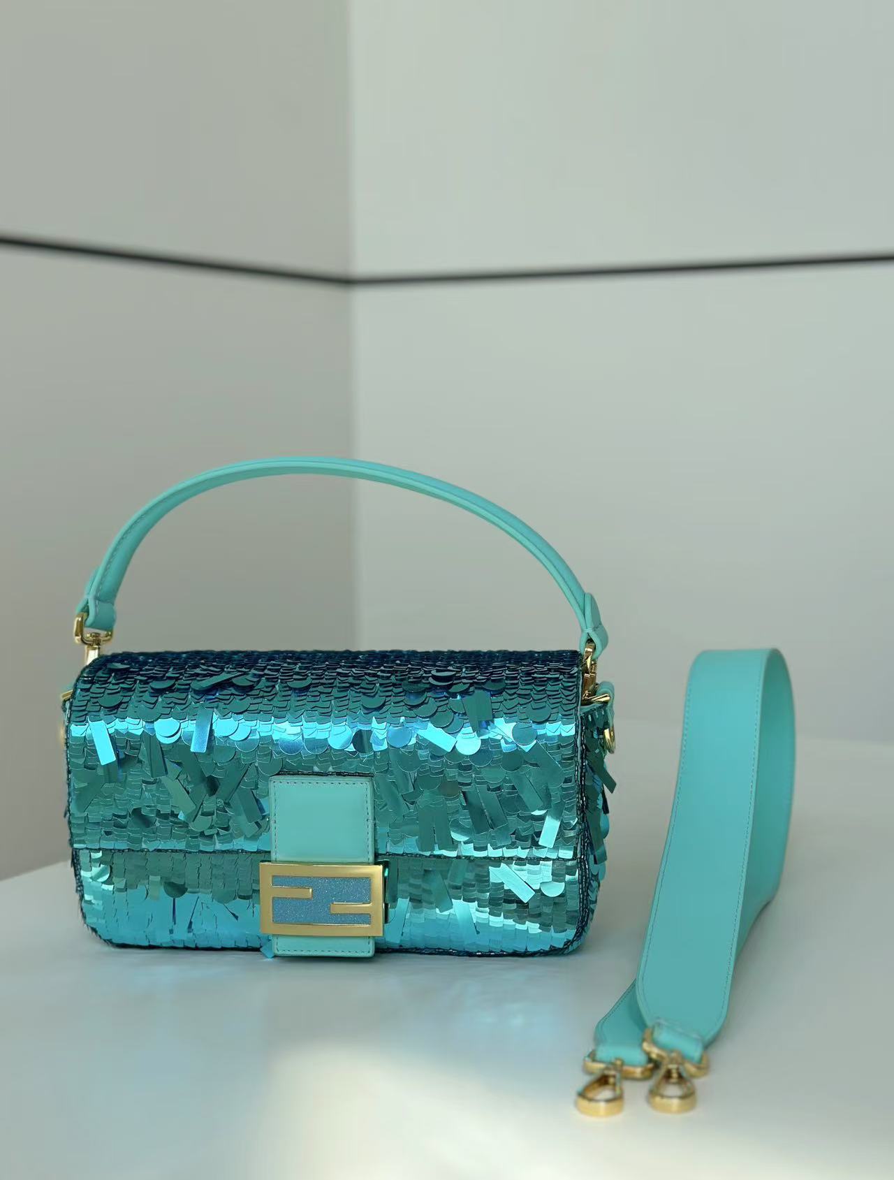 Fendi bead baguette bag hand-sewn