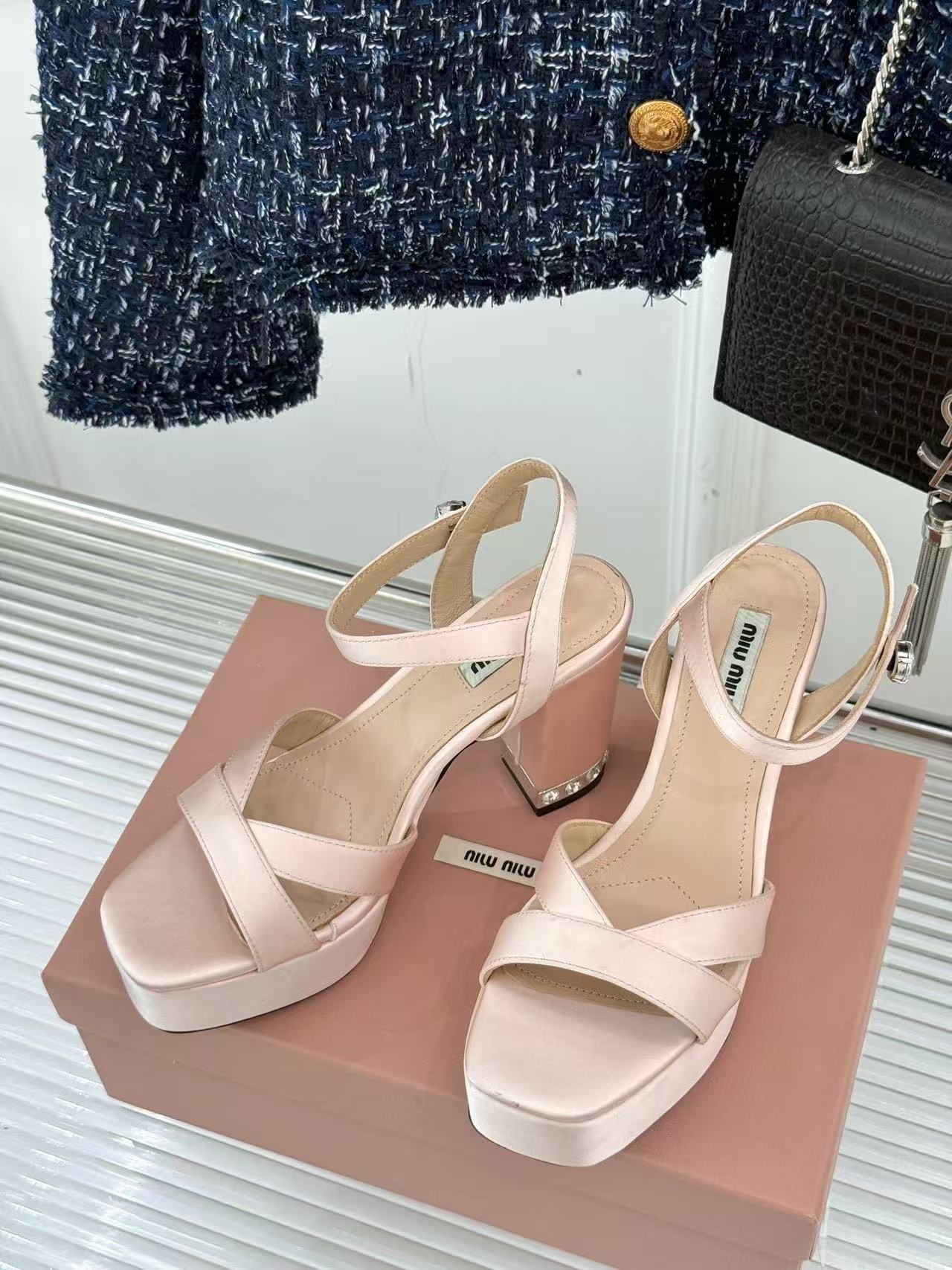 Miumiu silk high heels