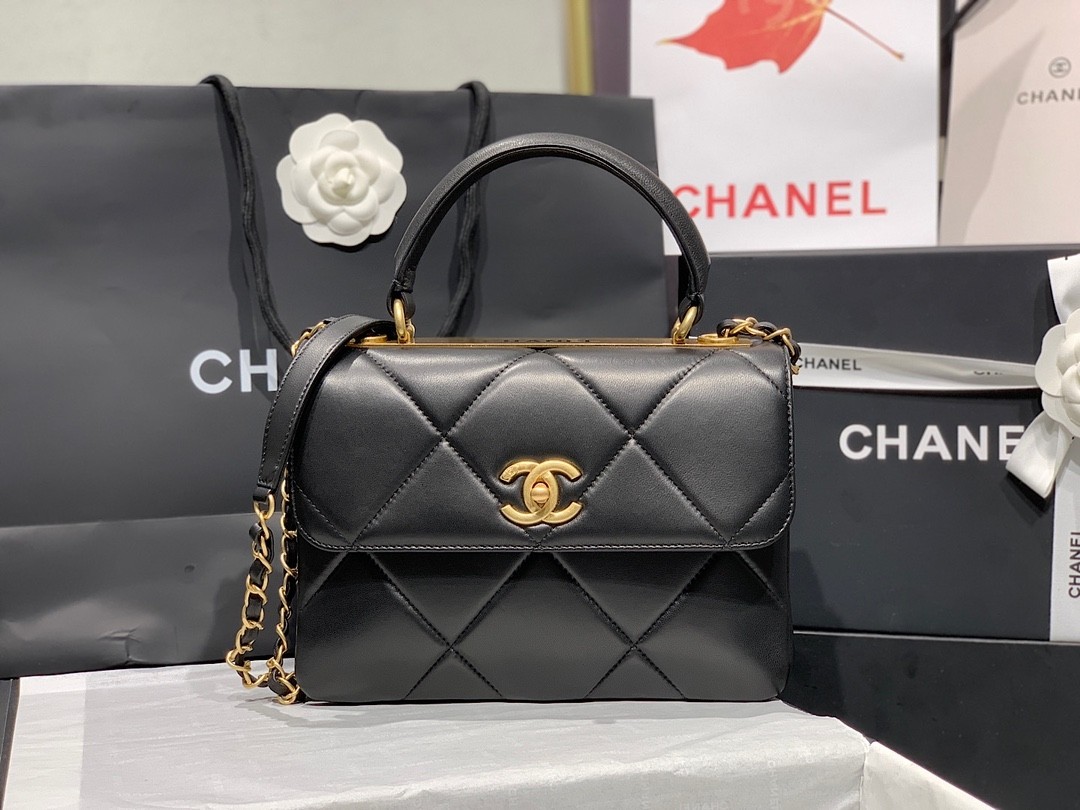 Chanel  Lambskin Quilted Trendy CC Top Handle Flap bag