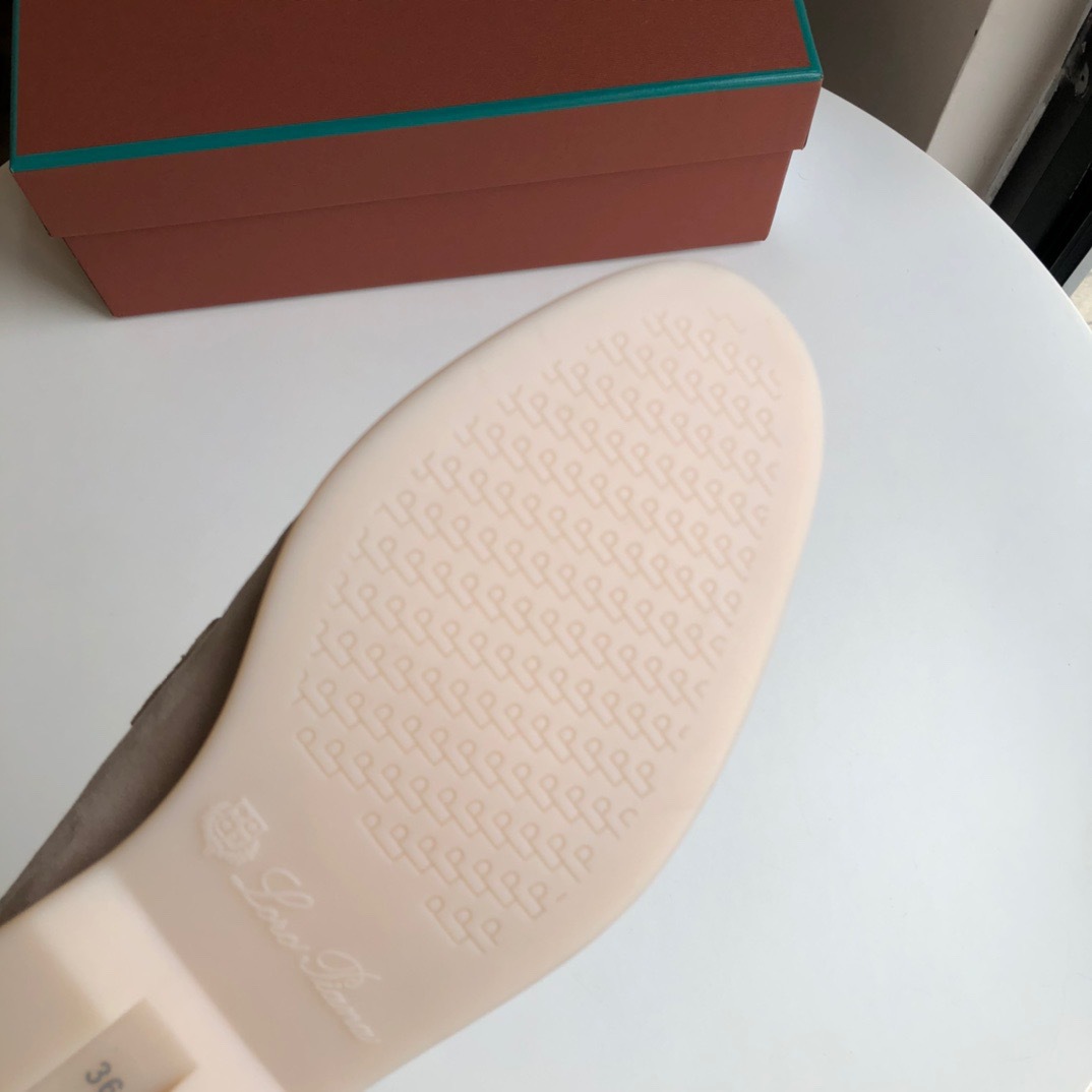 Loro*Piana Women's Slippers LP Leather flat lazy comfortable slip-on Muller sandals