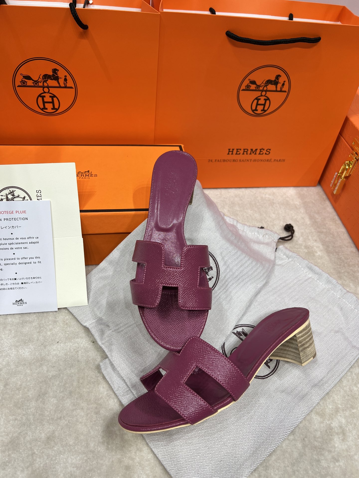 Hermes wooden chunky sandals