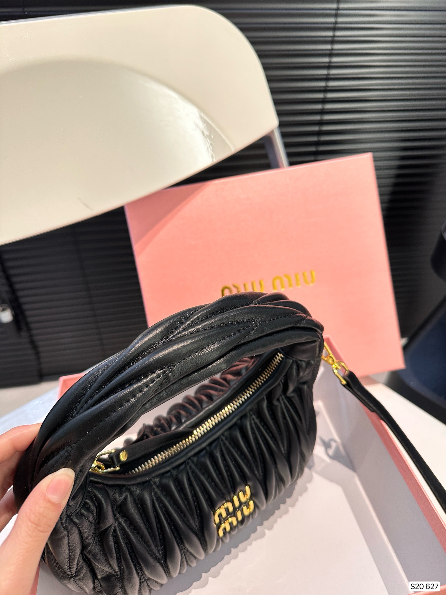 Replica Miu Miu  Small Nappa Leather Wander Top-Handle Bag