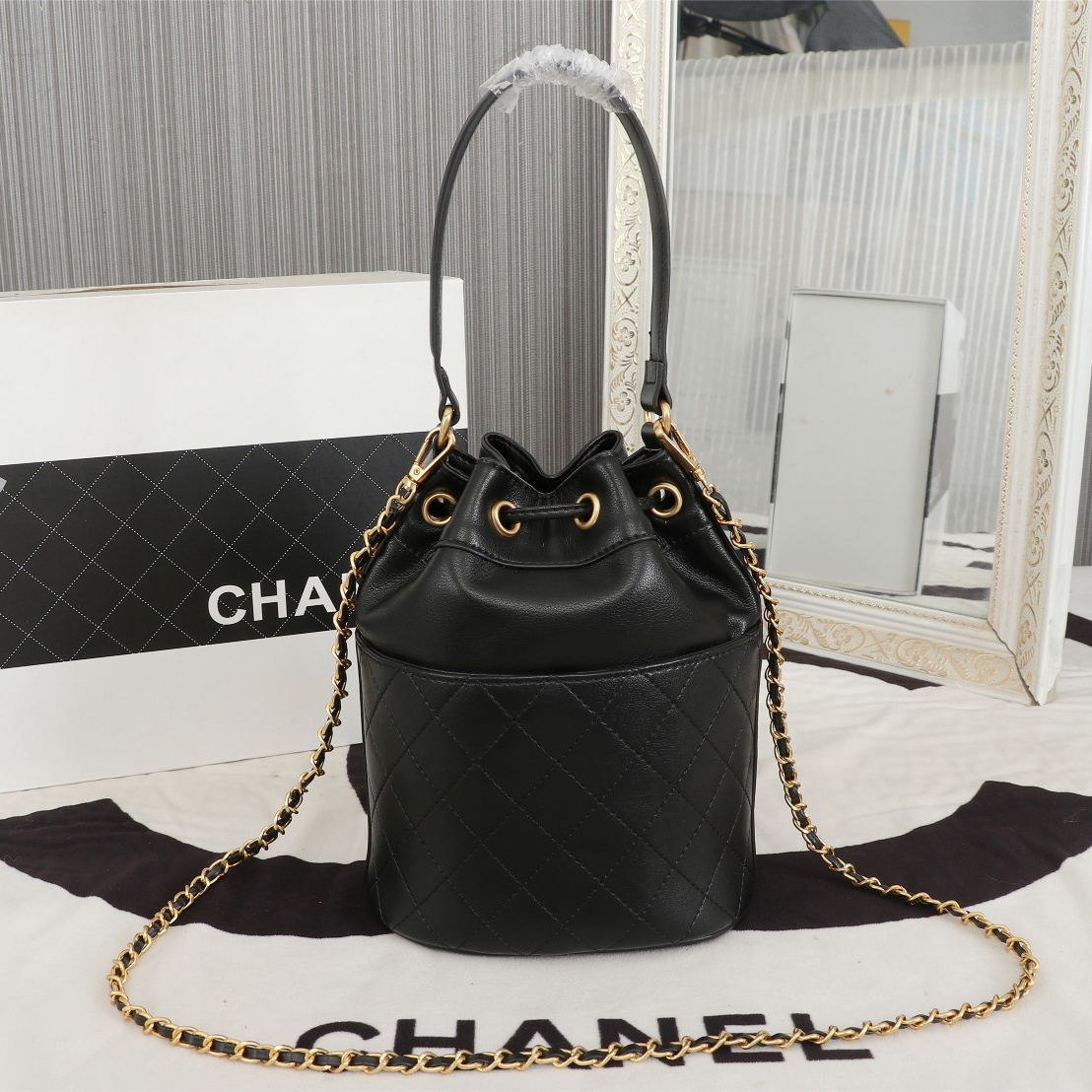 Chanel bucket crossbody bag