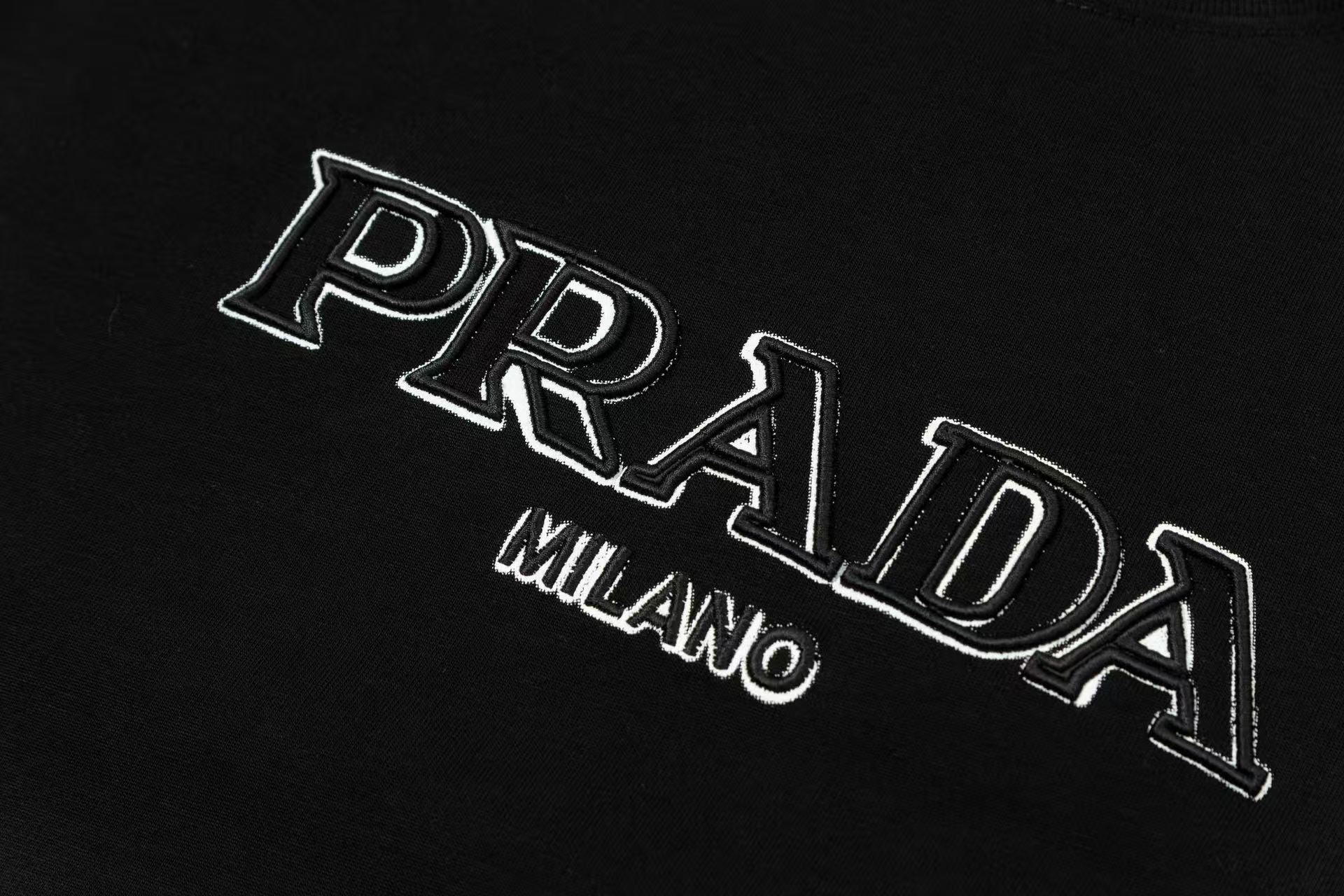 Prada embroidered letter logo T-shirt