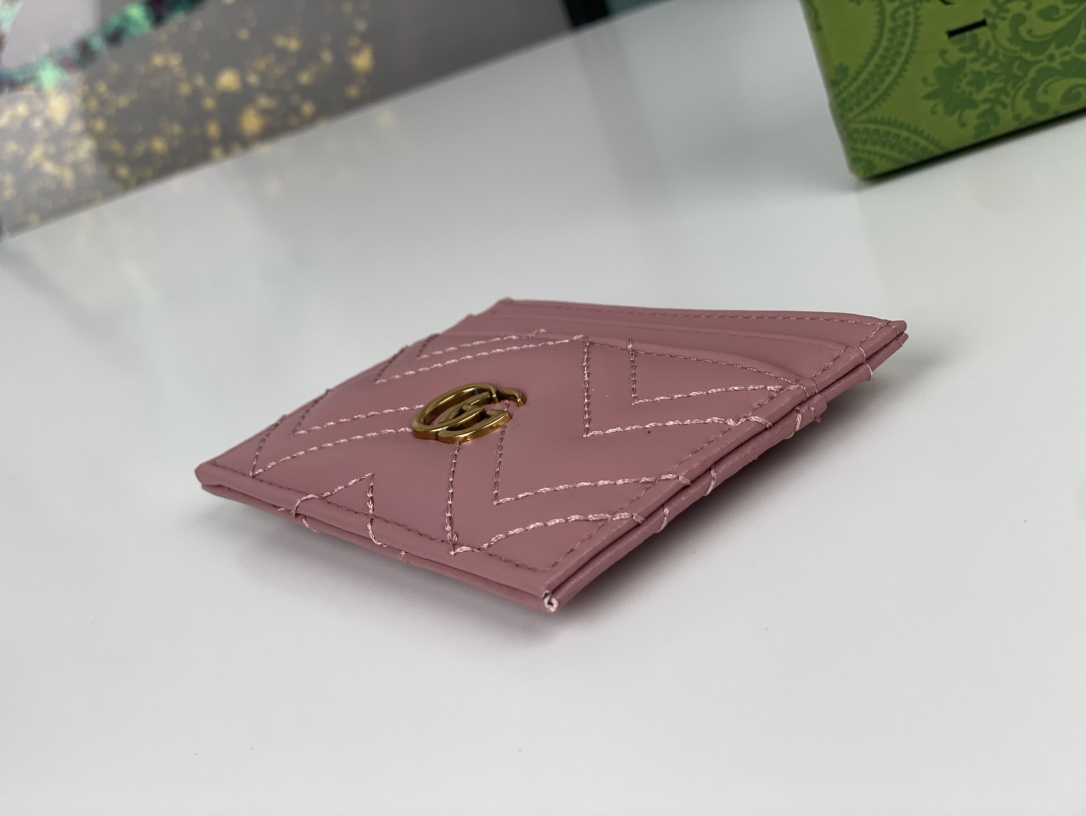 Replica Gucci GG Marmont Women Real Leather Card Bag