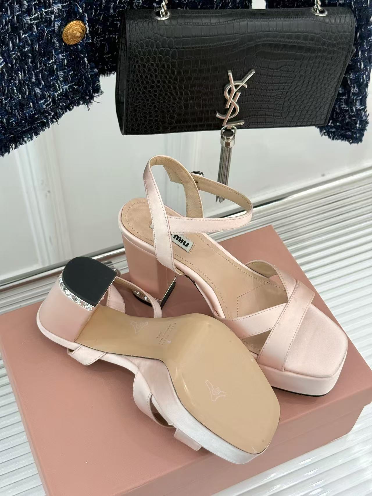 Miumiu silk high heels