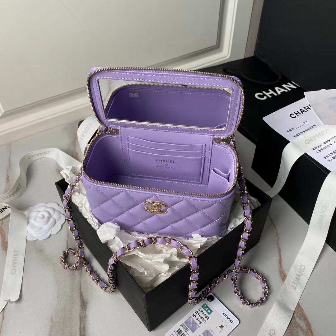 Top Quality Chanel Vanity Case Purple Bag